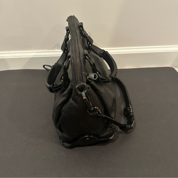 Elliott Lucca Black Leather Handbag Purse - Picture 4 of 8